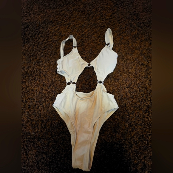 White Cutout Swimsuit - Picture 1 of 1